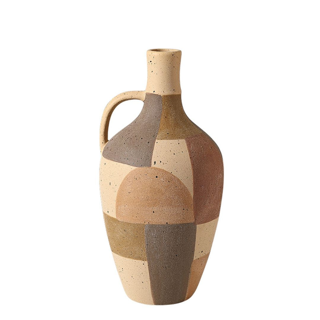 Assorted Color Hand-Painted Ceramic Vase -A FF-D25073A - Vases - ebarza Furniture UAE | Shop Modern Furniture in Abu Dhabi & Dubai - مفروشات ايبازرا في الامارات | تسوق اثاث عصري وديكورات مميزة في دبي وابوظبي