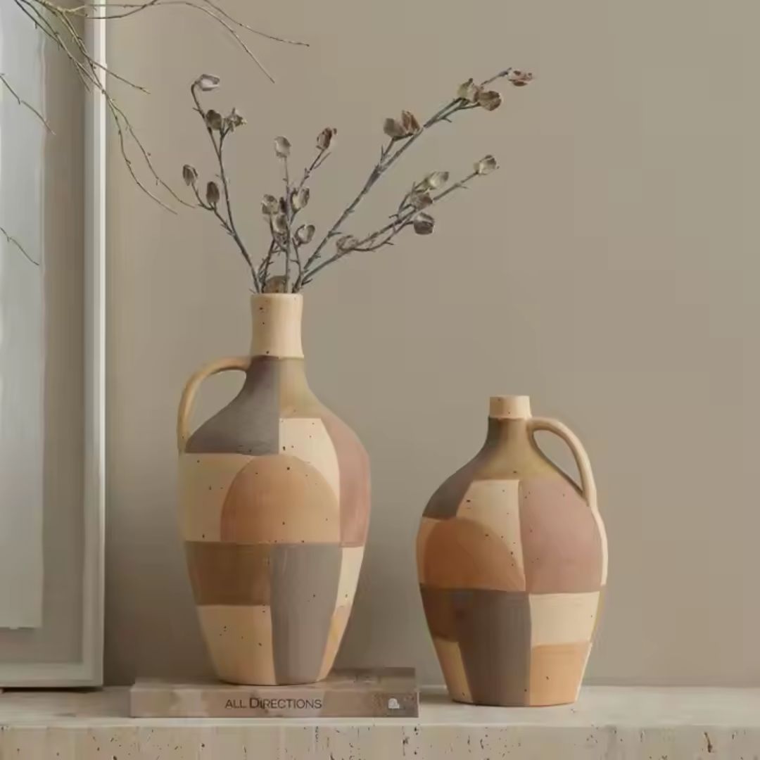 Assorted Color Hand-painted Ceramic Vase B-FF-D25073B - Vases - ebarza Furniture UAE | Shop Modern Furniture in Abu Dhabi & Dubai - مفروشات ايبازرا في الامارات | تسوق اثاث عصري وديكورات مميزة في دبي وابوظبي