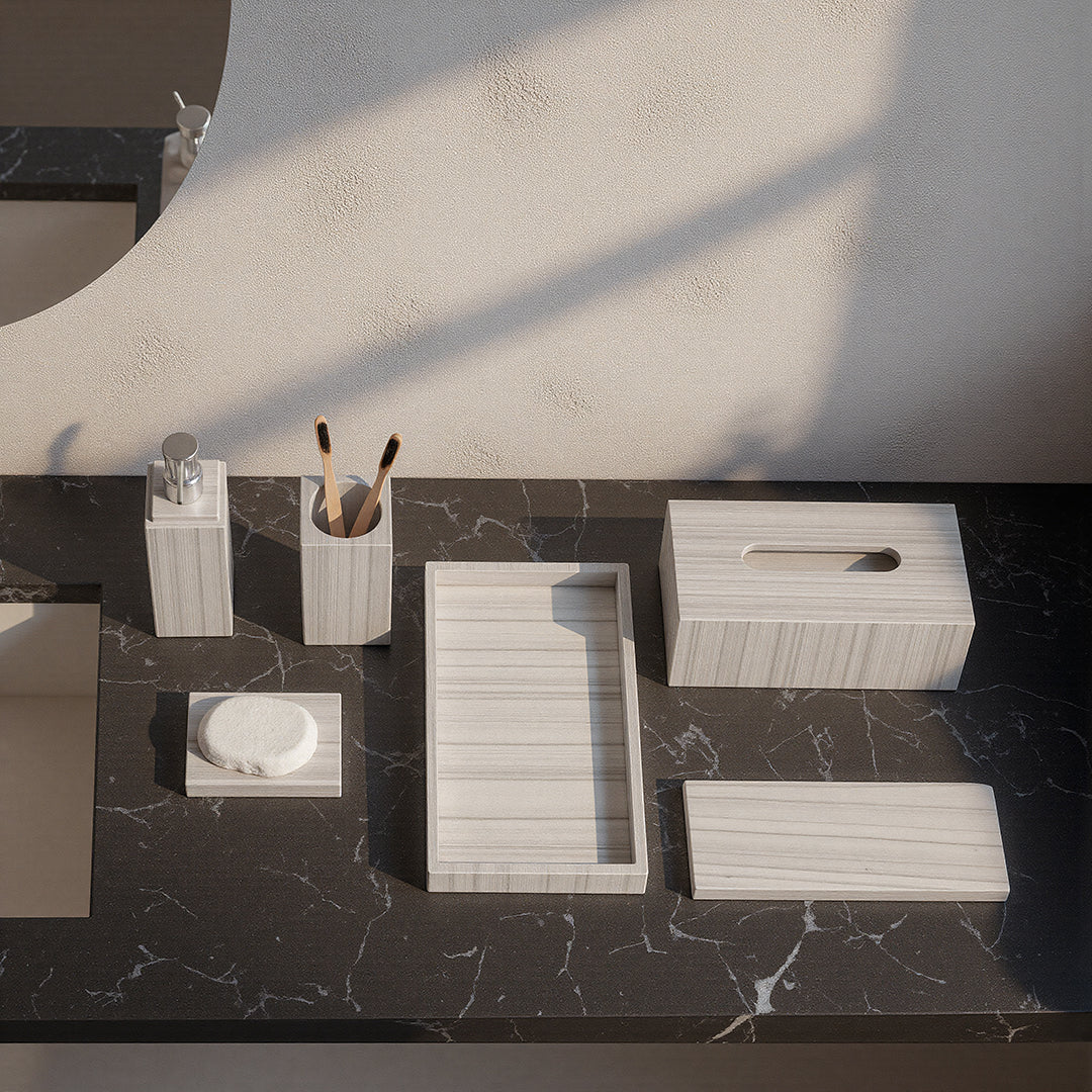 Australian Gray Marble Towel Tray RHS893 -  Trays - ebarza Furniture UAE | Shop Modern Furniture in Abu Dhabi & Dubai - مفروشات ايبازرا في الامارات | تسوق اثاث عصري وديكورات مميزة في دبي وابوظبي