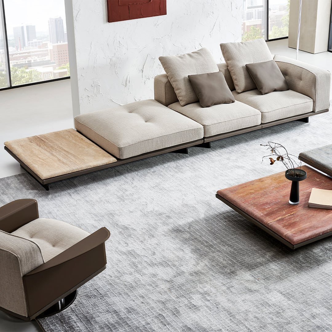 Avenor Modular Pouf With Side Table C-SF091 - Side Tables - ebarza Furniture UAE | Shop Modern Furniture in Abu Dhabi & Dubai - مفروشات ايبازرا في الامارات | تسوق اثاث عصري وديكورات مميزة في دبي وابوظبي