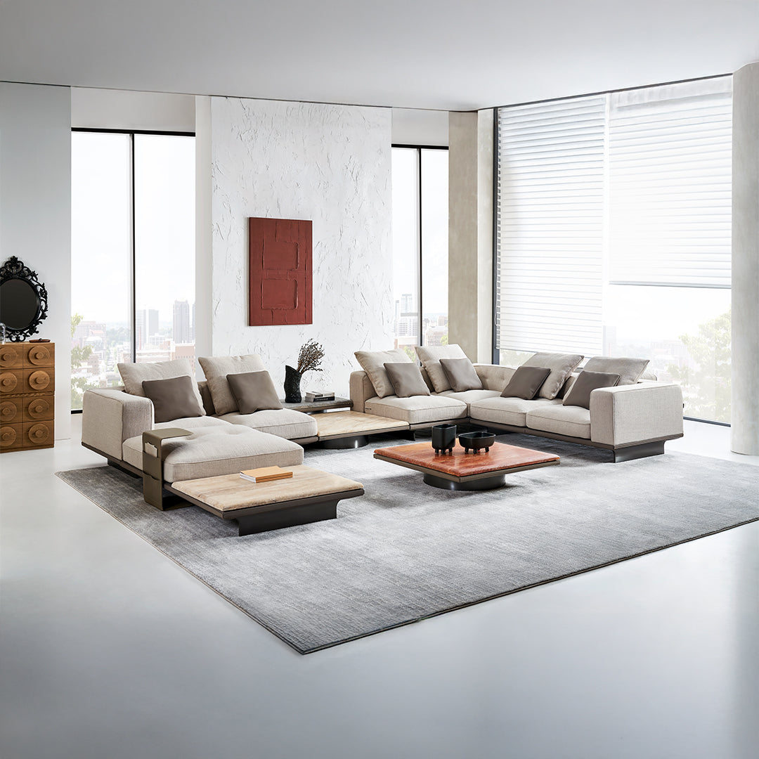 Avenor Modular Pouf With Side Table C-SF091 - Side Tables - ebarza Furniture UAE | Shop Modern Furniture in Abu Dhabi & Dubai - مفروشات ايبازرا في الامارات | تسوق اثاث عصري وديكورات مميزة في دبي وابوظبي
