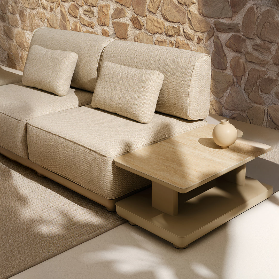 Block Outdoor Side Table with Ceramic Top - KT8609N24CER - Outdoor Tables - ebarza Furniture UAE | Shop Modern Furniture in Abu Dhabi & Dubai - مفروشات ايبازرا في الامارات | تسوق اثاث عصري وديكورات مميزة في دبي وابوظبي