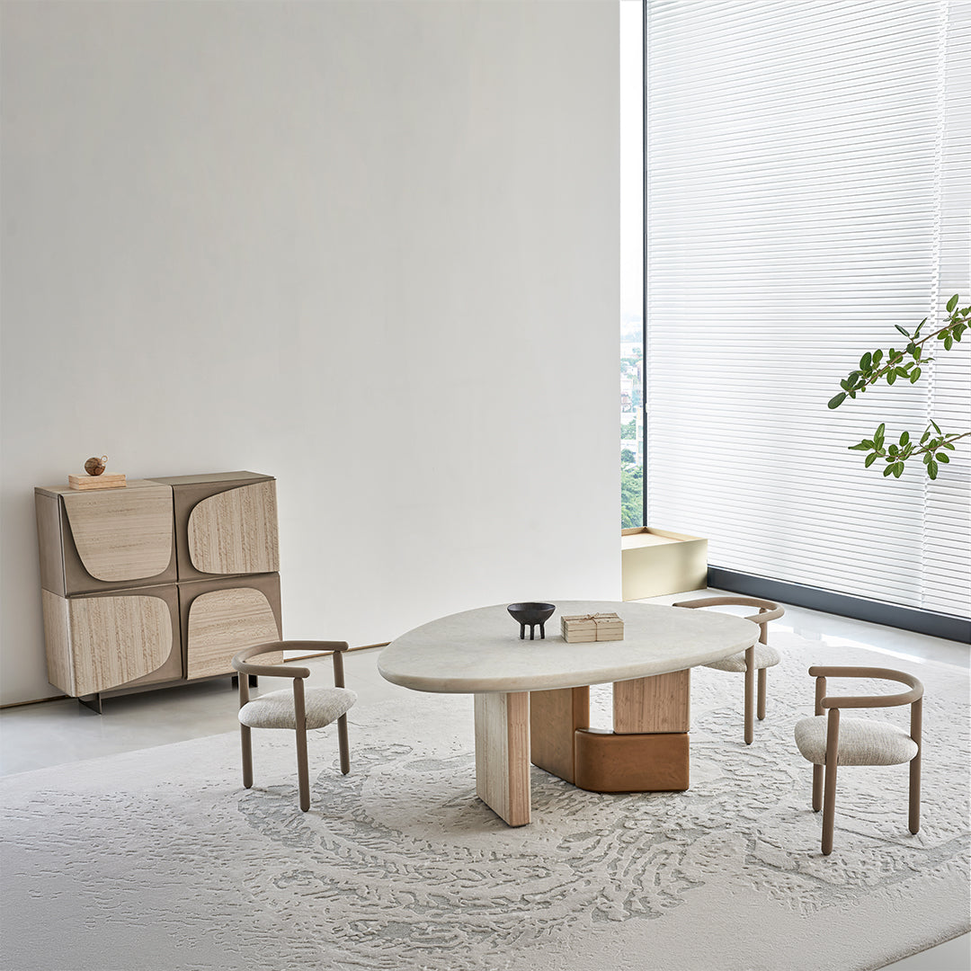 Grandeur Marble/Veneer Dining Table 180cm BMCJ-CT6073 - Dining Tables - ebarza Furniture UAE | Shop Modern Furniture in Abu Dhabi & Dubai - مفروشات ايبازرا في الامارات | تسوق اثاث عصري وديكورات مميزة في دبي وابوظبي