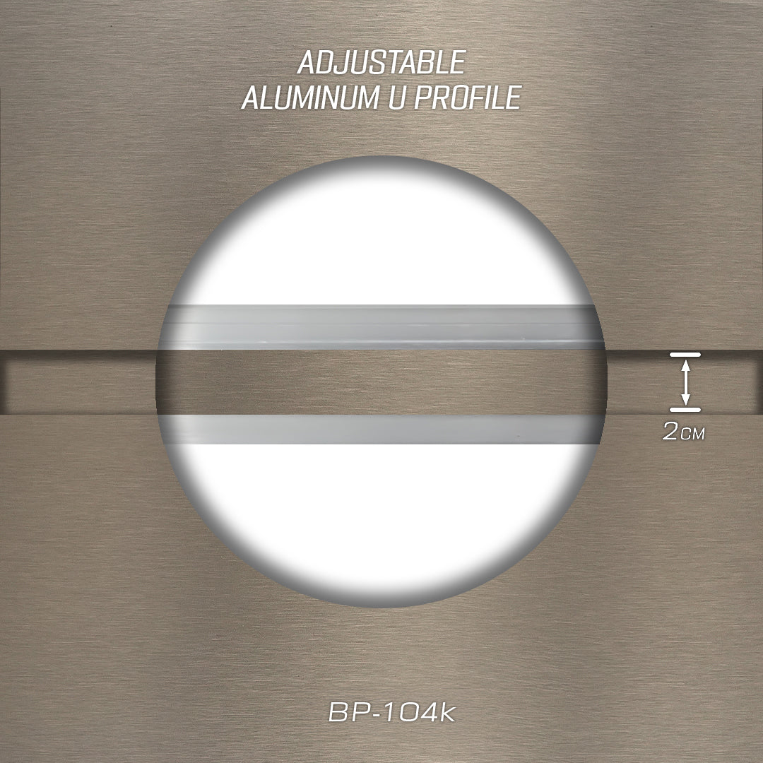 320H-ALUMINUM PROFILE- ADJUSTABLE U-PROFILE COLOUR : Brass Brushed Metal BP-104K