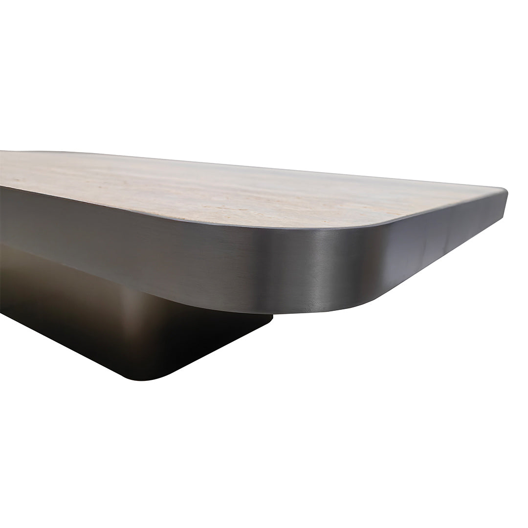 Babylon Set Of 3 Sliver Travertine Center Table - 321CT1S/321CT2S/321CT3S - Coffee Table - ebarza Furniture UAE | Shop Modern Furniture in Abu Dhabi & Dubai - مفروشات ايبازرا في الامارات | تسوق اثاث عصري وديكورات مميزة في دبي وابوظبي