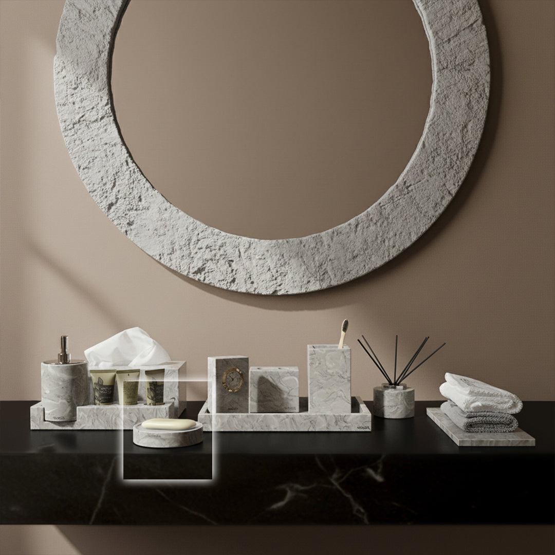 Bawang Flower Marble Circular Soap Dish CBJ892-3