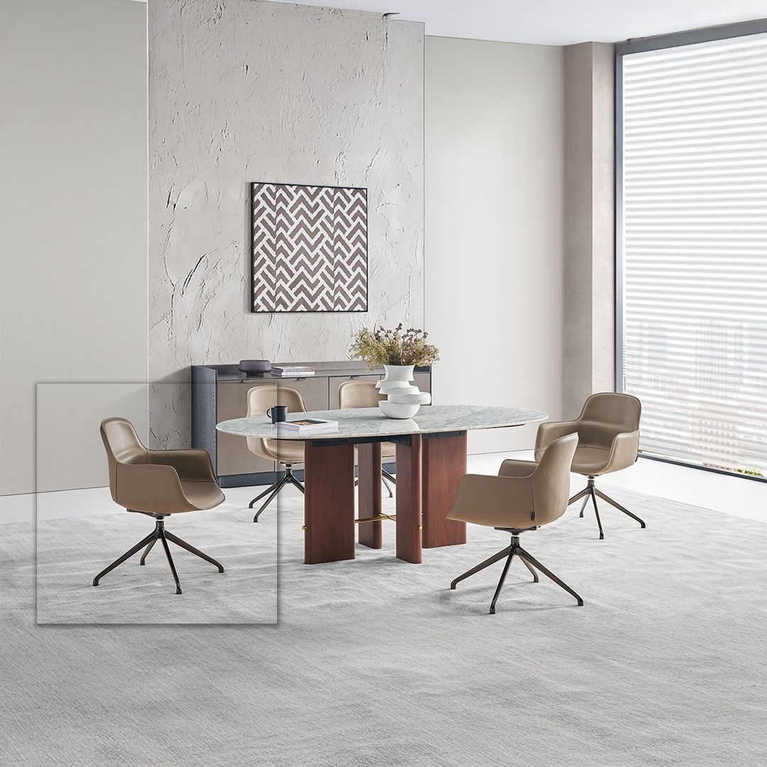 Beige Saddle Leather Dining Chair - DC030 - Chairs - ebarza Furniture UAE | Shop Modern Furniture in Abu Dhabi & Dubai - مفروشات ايبازرا في الامارات | تسوق اثاث عصري وديكورات مميزة في دبي وابوظبي