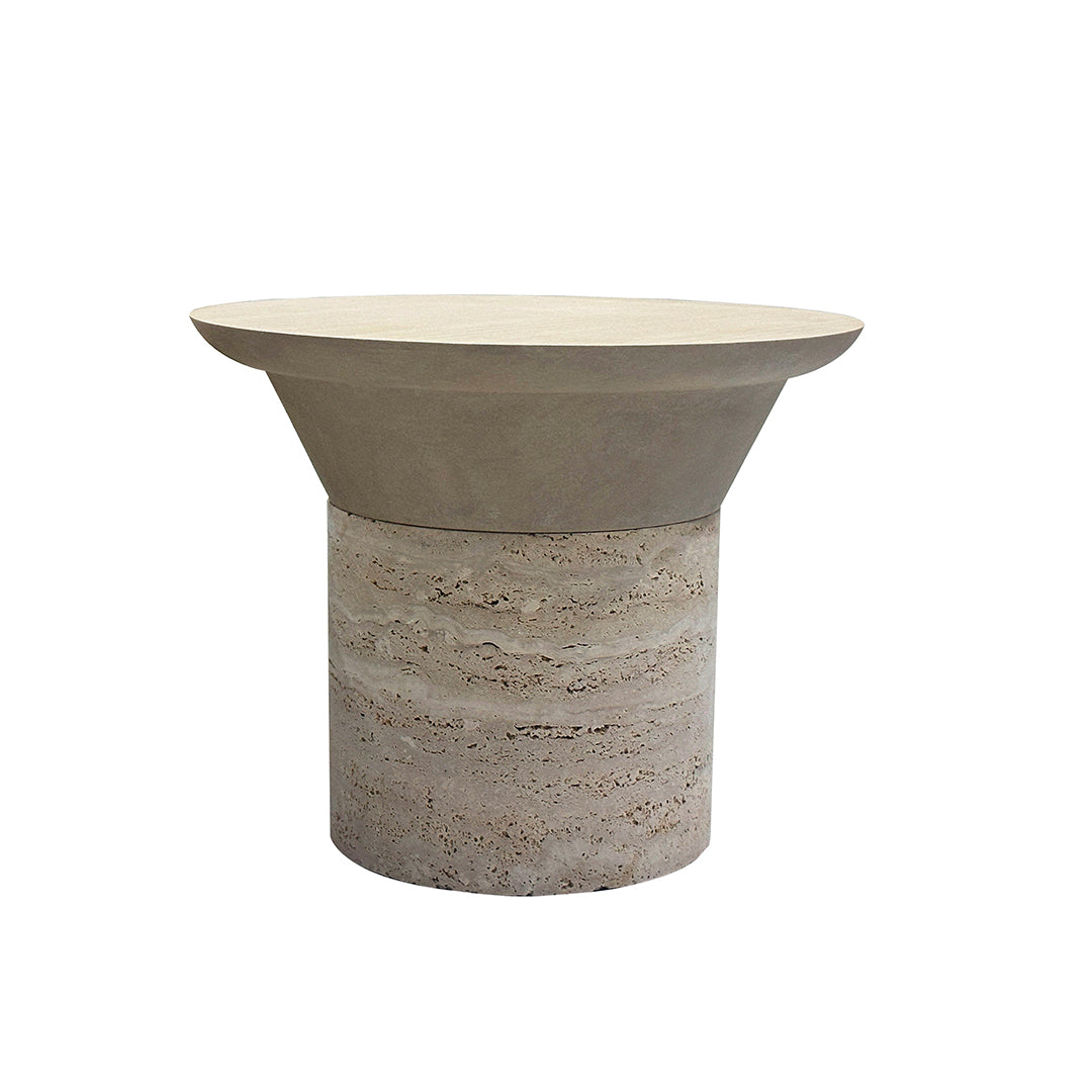Pre-order 90 Days Delivery Bordeaux Travertine Side Table - EB02ST - Side Tables - ebarza Furniture UAE | Shop Modern Furniture in Abu Dhabi & Dubai - مفروشات ايبازرا في الامارات | تسوق اثاث عصري وديكورات مميزة في دبي وابوظبي