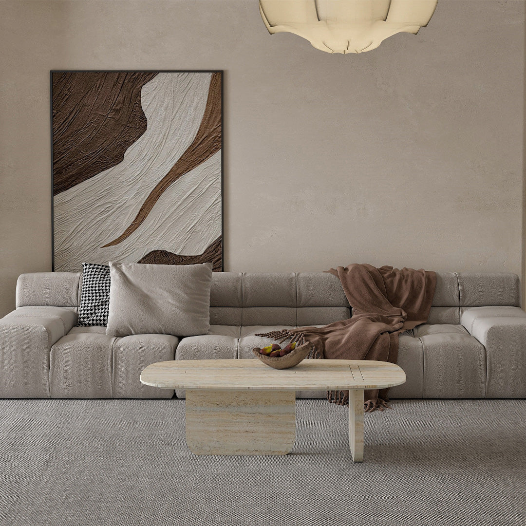 Brussels Travertine Coffee Table - 405CTS - Coffee tables - ebarza Furniture UAE | Shop Modern Furniture in Abu Dhabi & Dubai - مفروشات ايبازرا في الامارات | تسوق اثاث عصري وديكورات مميزة في دبي وابوظبي