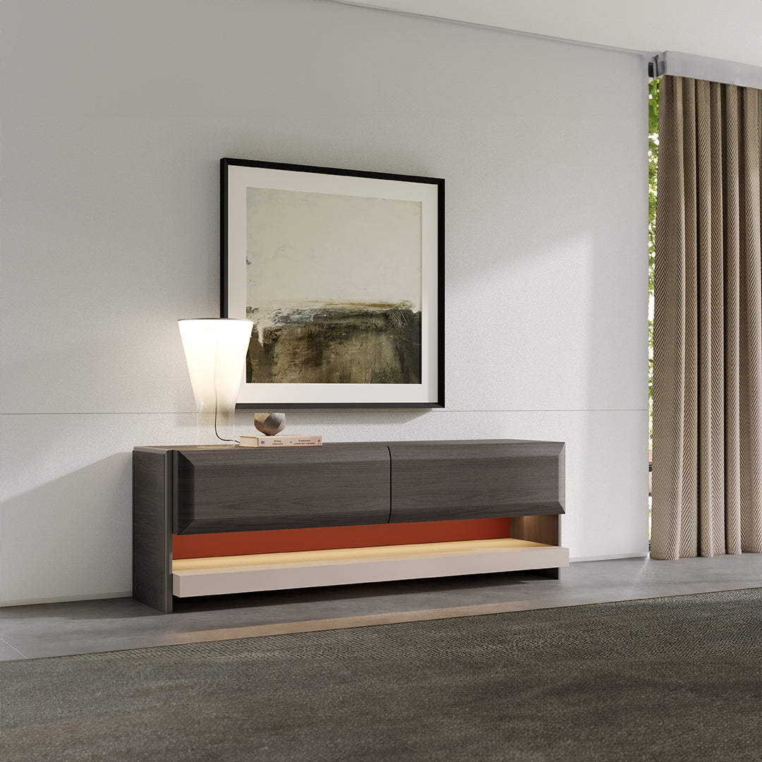 Capria Block Bottom Side Cabinet 214.5 cm YL-CAPRIA-TVunit - Sideboards - ebarza Furniture UAE | Shop Modern Furniture in Abu Dhabi & Dubai - مفروشات ايبازرا في الامارات | تسوق اثاث عصري وديكورات مميزة في دبي وابوظبي