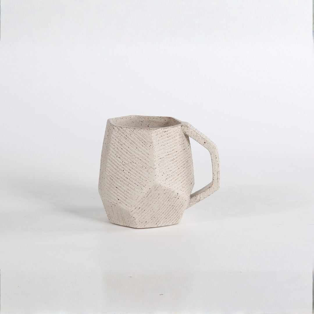 Pre-order 65 Days Delivery Hessian Off-White Chizzled mug CB4367-13-R537 - Mugs - ebarza Furniture UAE | Shop Modern Furniture in Abu Dhabi & Dubai - مفروشات ايبازرا في الامارات | تسوق اثاث عصري وديكورات مميزة في دبي وابوظبي