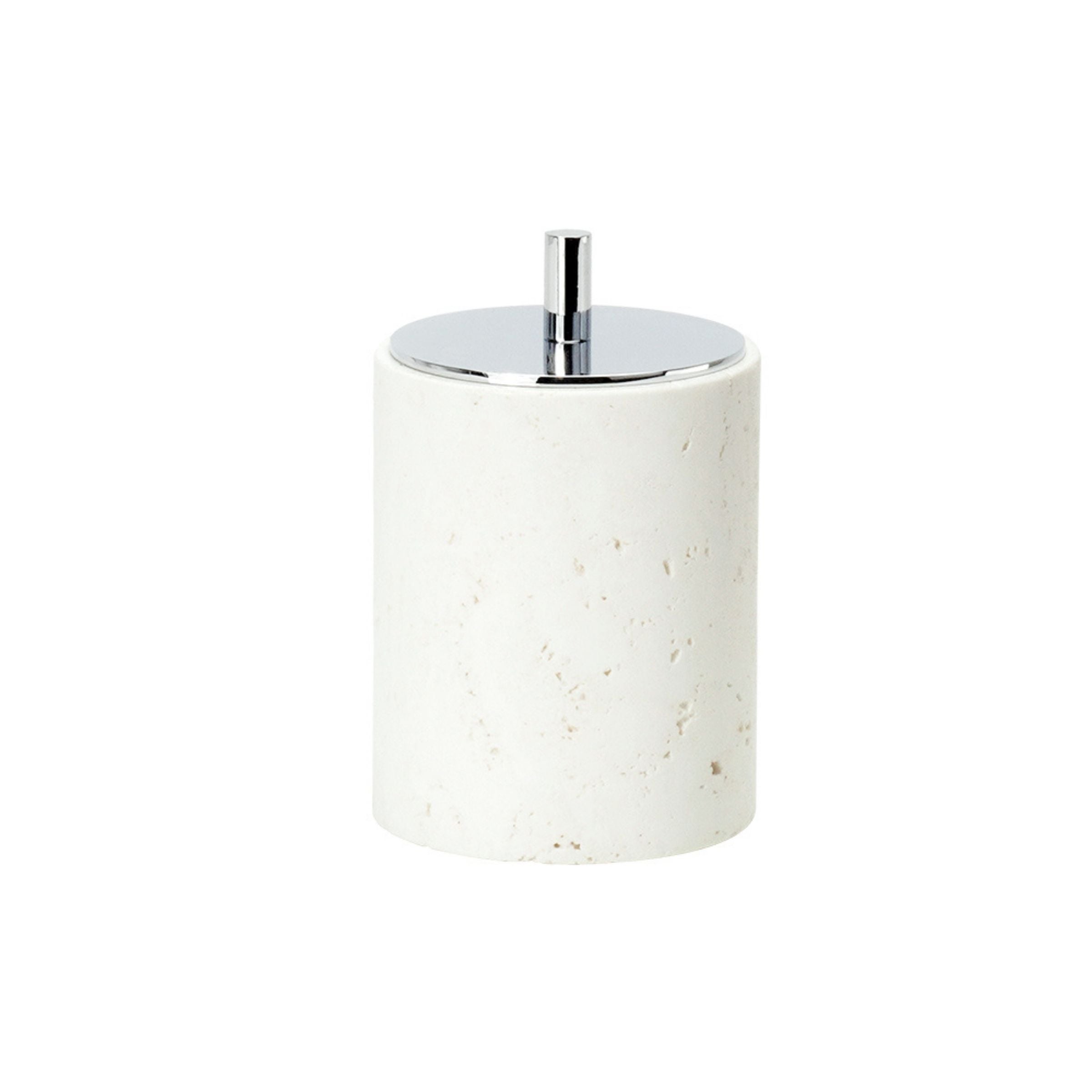 Cave Stone Circular Cotton Swab Jar CBJ833-6B -  Bathroom Accessories - ebarza Furniture UAE | Shop Modern Furniture in Abu Dhabi & Dubai - مفروشات ايبازرا في الامارات | تسوق اثاث عصري وديكورات مميزة في دبي وابوظبي