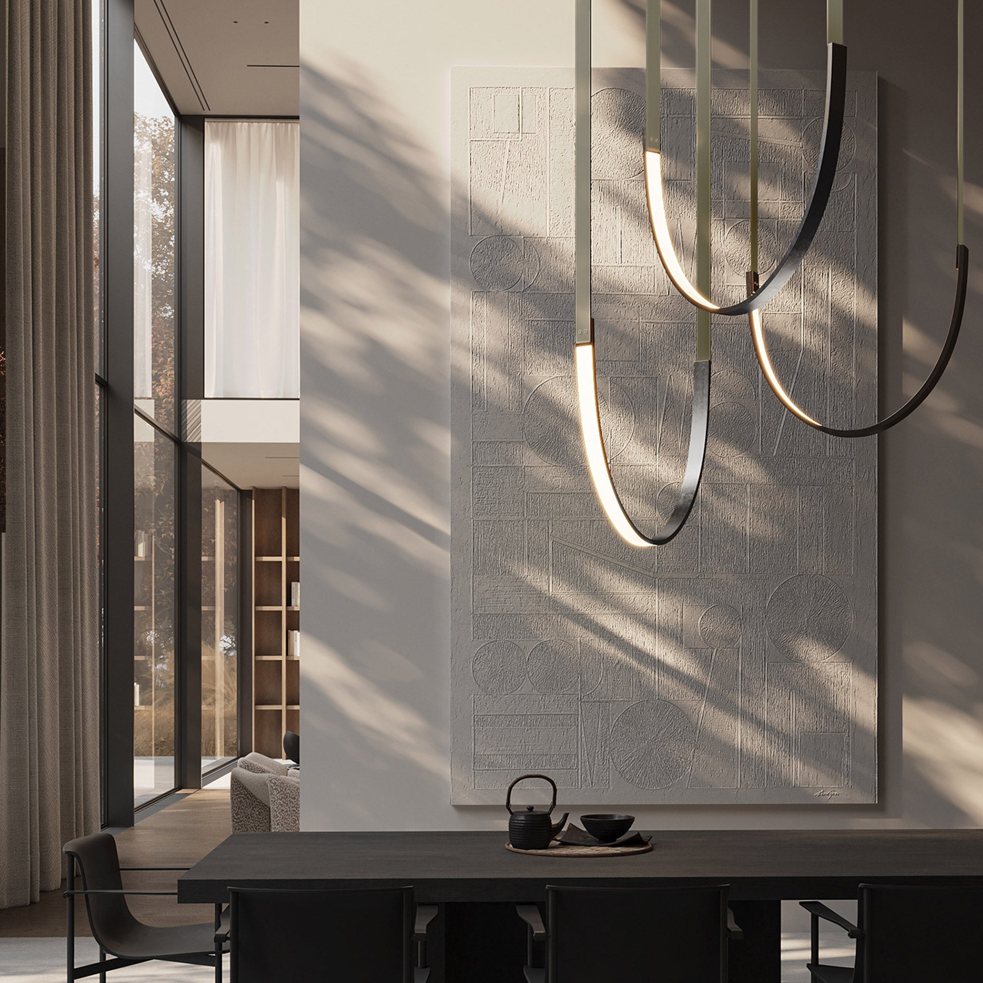 Pre-order 35 Days Delivery Set of 3x Catenary Leather Curve Pendant Lamp CY-DD-1054 - Pendant Lamps - ebarza Furniture UAE | Shop Modern Furniture in Abu Dhabi & Dubai - مفروشات ايبازرا في الامارات | تسوق اثاث عصري وديكورات مميزة في دبي وابوظبي