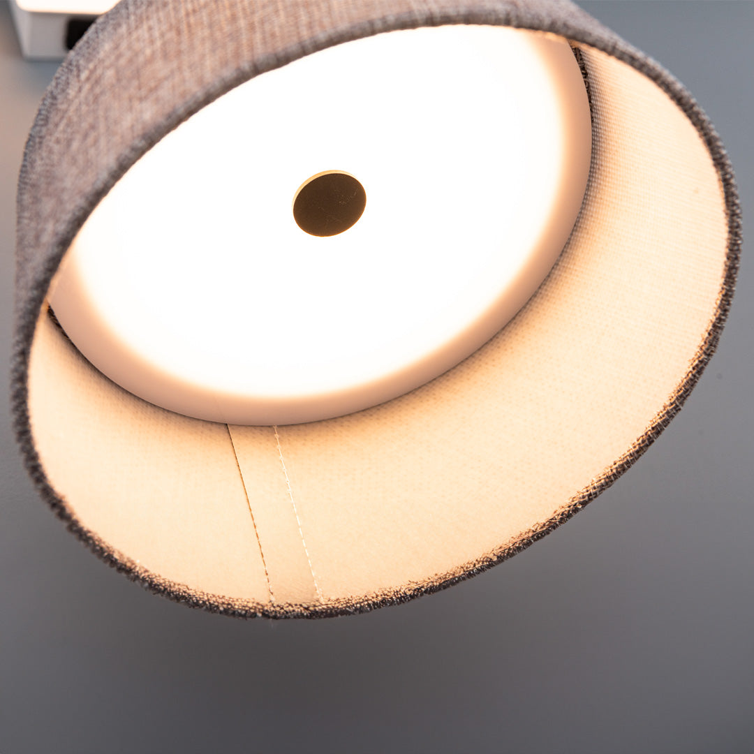 Pre-order 75 Days Delivery Calm Hotel Style Headboard/ Wall Reading Lamp Black + Grey linen shade Calm-WL(B)-02F1 / Calm-WL(Ub)-02Fl - Wall Lamps - ebarza Furniture UAE | Shop Modern Furniture in Abu Dhabi & Dubai - مفروشات ايبازرا في الامارات | تسوق اثاث عصري وديكورات مميزة في دبي وابوظبي