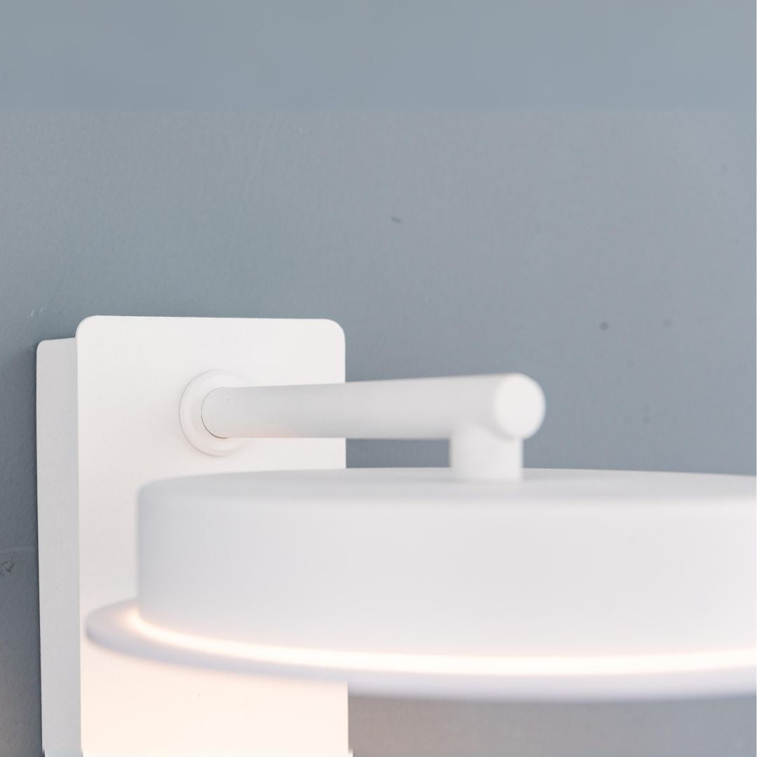 Calm Hotel Style Headboard/ Wall Reading Lamp Calm-WLB)-01 FI White+Grey linen shade - Wall Lamps - ebarza Furniture UAE | Shop Modern Furniture in Abu Dhabi & Dubai - مفروشات ايبازرا في الامارات | تسوق اثاث عصري وديكورات مميزة في دبي وابوظبي