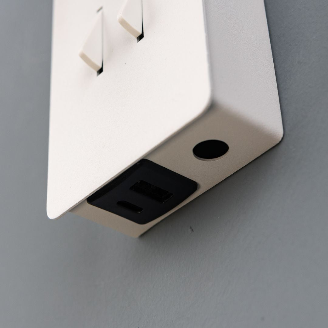 Calm Hotel Style Headboard/ Wall Reading Lamp Calm-WLB)-01 FI White+Grey linen shade - Wall Lamps - ebarza Furniture UAE | Shop Modern Furniture in Abu Dhabi & Dubai - مفروشات ايبازرا في الامارات | تسوق اثاث عصري وديكورات مميزة في دبي وابوظبي