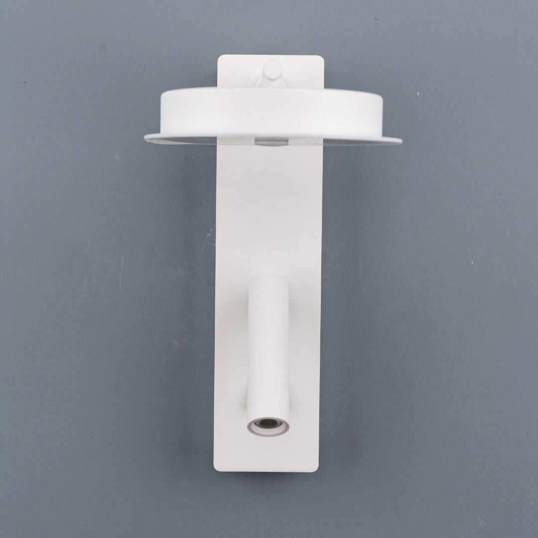 Calm Hotel Style Headboard/ Wall Reading Lamp Calm-WLB)-01 FI White+Grey linen shade - Wall Lamps - ebarza Furniture UAE | Shop Modern Furniture in Abu Dhabi & Dubai - مفروشات ايبازرا في الامارات | تسوق اثاث عصري وديكورات مميزة في دبي وابوظبي