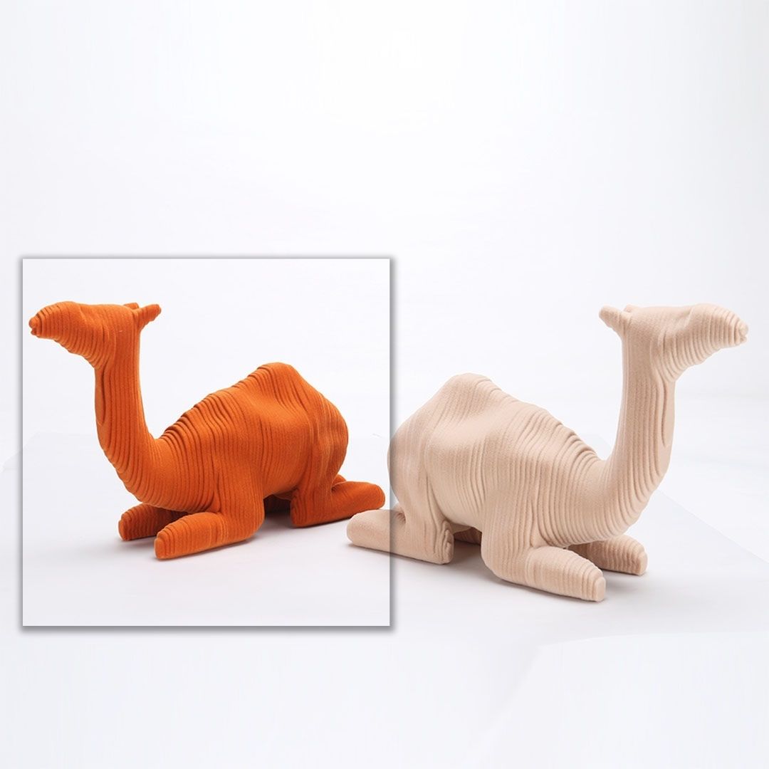 Camel Sculpture - KA3122A Orange - Home Decor Figurines - ebarza Furniture UAE | Shop Modern Furniture in Abu Dhabi & Dubai - مفروشات ايبازرا في الامارات | تسوق اثاث عصري وديكورات مميزة في دبي وابوظبي