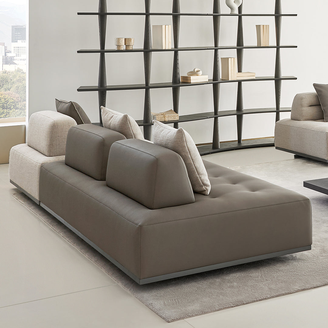 Carmilla 2-Seater Module Without Arm - Leather - MSTV-S015-C2 -  Sofas - ebarza Furniture UAE | Shop Modern Furniture in Abu Dhabi & Dubai - مفروشات ايبازرا في الامارات | تسوق اثاث عصري وديكورات مميزة في دبي وابوظبي