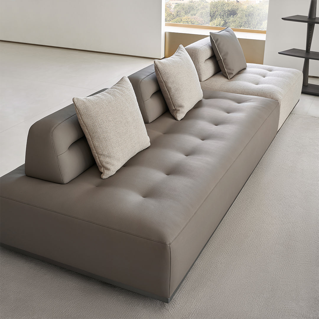 Carmilla 2-Seater Module Without Arm - Leather - MSTV-S015-C2 -  Sofas - ebarza Furniture UAE | Shop Modern Furniture in Abu Dhabi & Dubai - مفروشات ايبازرا في الامارات | تسوق اثاث عصري وديكورات مميزة في دبي وابوظبي