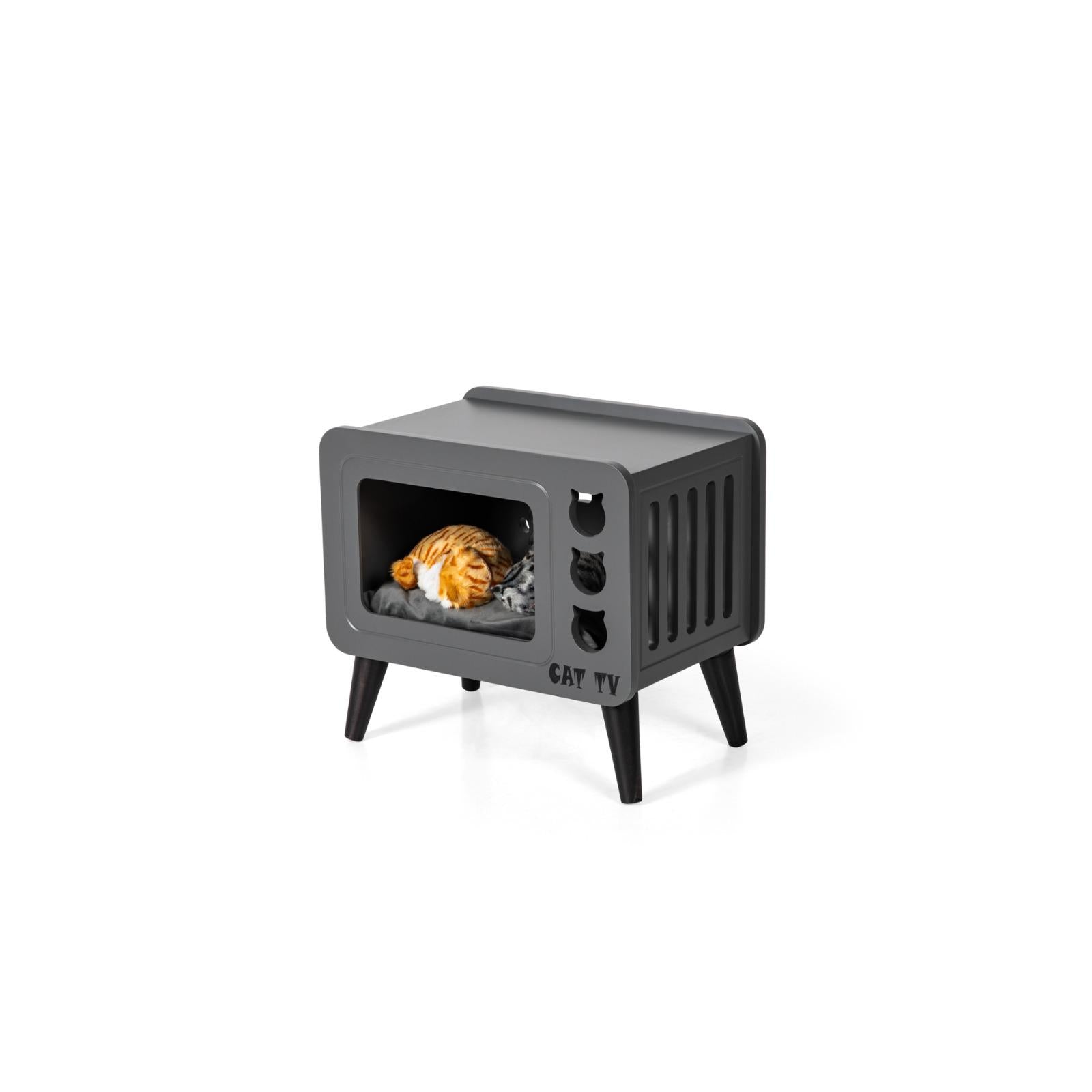 Cat house & Tv Antrasite Coffee Table HW-CTAS1CT - Side Tables - ebarza Furniture UAE | Shop Modern Furniture in Abu Dhabi & Dubai - مفروشات ايبازرا في الامارات | تسوق اثاث عصري وديكورات مميزة في دبي وابوظبي