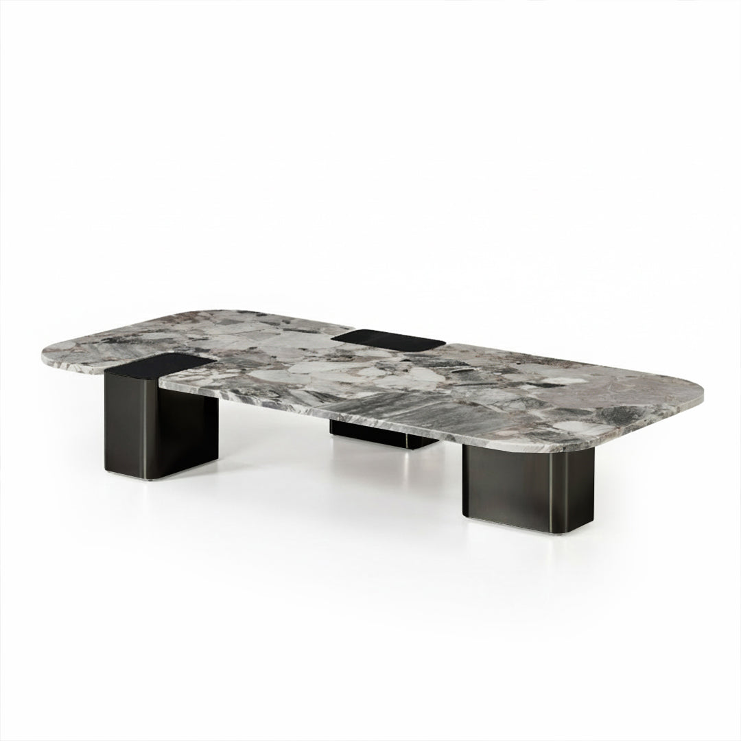 Coffee Table Natural Stone Top Stainless Steel Leg - LT054L