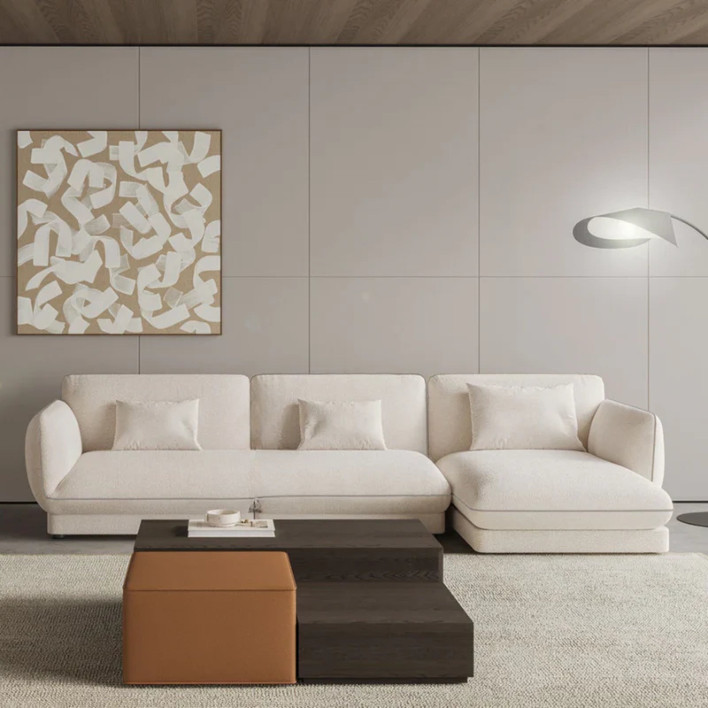 Lorreta L Shaped Sofa YOLRTA-1 - Sofas - ebarza Furniture UAE | Shop Modern Furniture in Abu Dhabi & Dubai - مفروشات ايبازرا في الامارات | تسوق اثاث عصري وديكورات مميزة في دبي وابوظبي