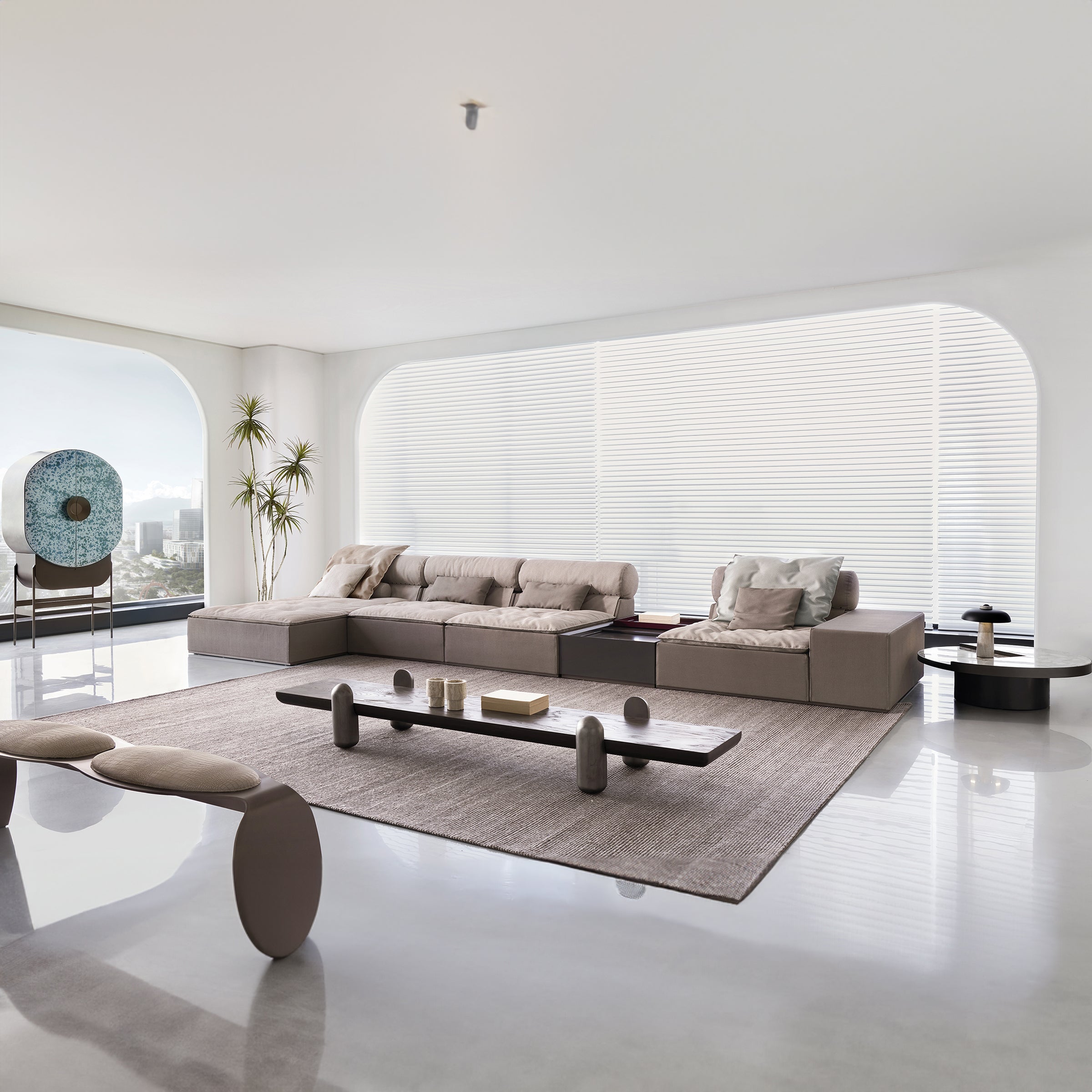 ebarza Corner Sofa AMBO- S80197 - Sofas - ebarza Furniture UAE | Shop Modern Furniture in Abu Dhabi & Dubai - مفروشات ايبازرا في الامارات | تسوق اثاث عصري وديكورات مميزة في دبي وابوظبي