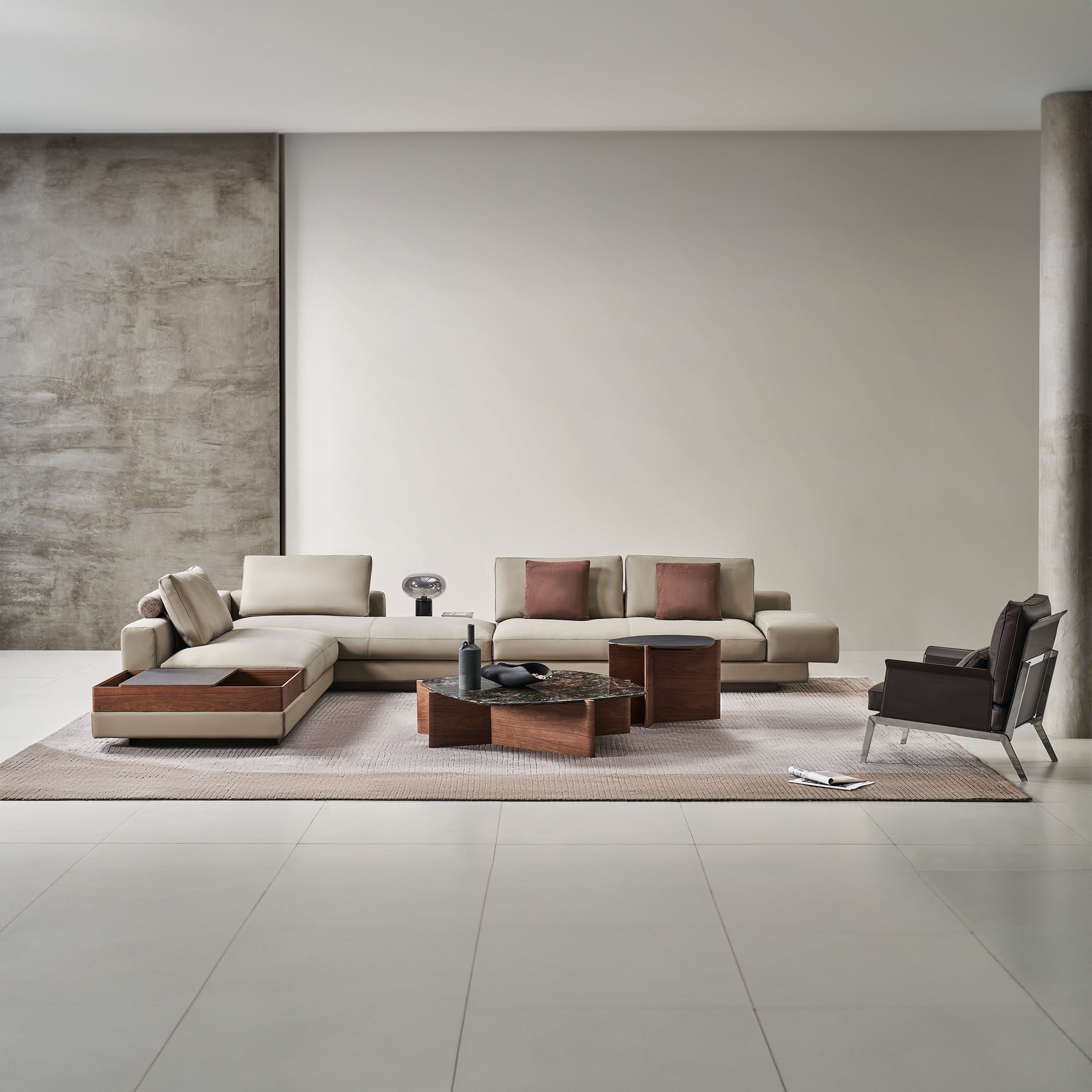 Siena Corner Sofa SF073 - Sofas - ebarza Furniture UAE | Shop Modern Furniture in Abu Dhabi & Dubai - مفروشات ايبازرا في الامارات | تسوق اثاث عصري وديكورات مميزة في دبي وابوظبي