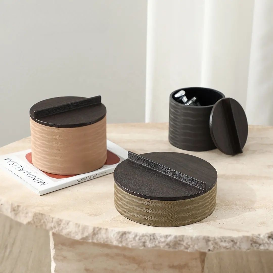 Corrugated Cylindrical Box B - FB-PG24008B - Home Decor Figurines - ebarza Furniture UAE | Shop Modern Furniture in Abu Dhabi & Dubai - مفروشات ايبازرا في الامارات | تسوق اثاث عصري وديكورات مميزة في دبي وابوظبي