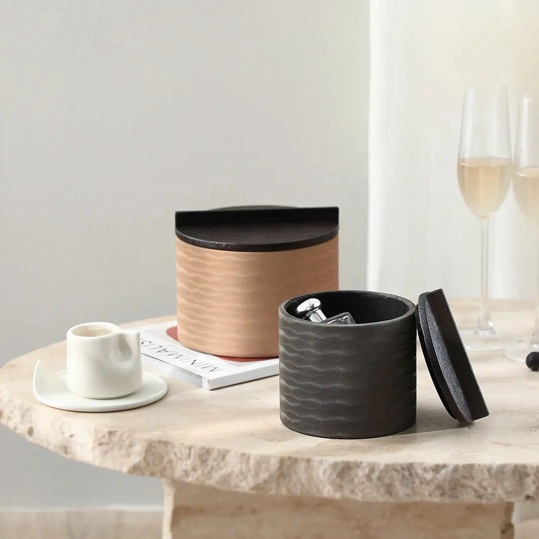 Corrugated Cylindrical Box B - FB-PG24008B - Home Decor Figurines - ebarza Furniture UAE | Shop Modern Furniture in Abu Dhabi & Dubai - مفروشات ايبازرا في الامارات | تسوق اثاث عصري وديكورات مميزة في دبي وابوظبي