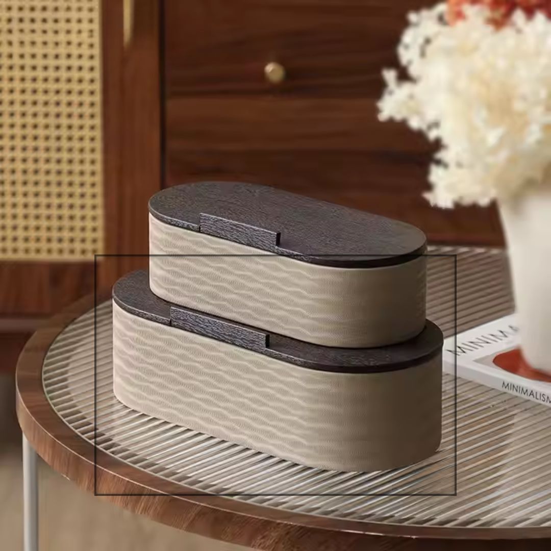 Corrugated Round Edge Box Coffee A - FB-PG24010A - Decorative Boxes - ebarza Furniture UAE | Shop Modern Furniture in Abu Dhabi & Dubai - مفروشات ايبازرا في الامارات | تسوق اثاث عصري وديكورات مميزة في دبي وابوظبي