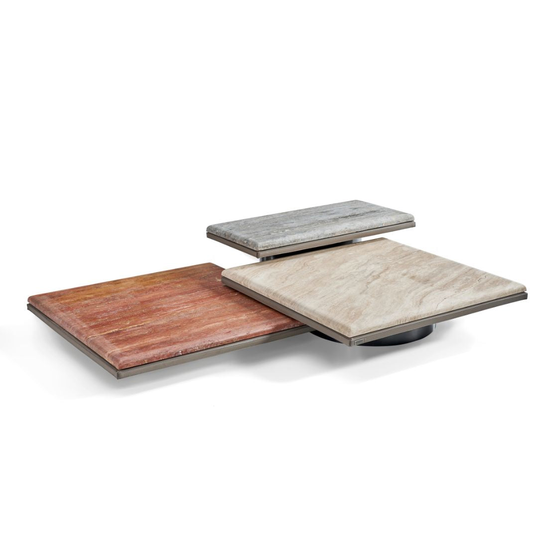 Avenor Red Travertine Coffee Table A-SF091- Red - Coffee Tables - ebarza Furniture UAE | Shop Modern Furniture in Abu Dhabi & Dubai - مفروشات ايبازرا في الامارات | تسوق اثاث عصري وديكورات مميزة في دبي وابوظبي