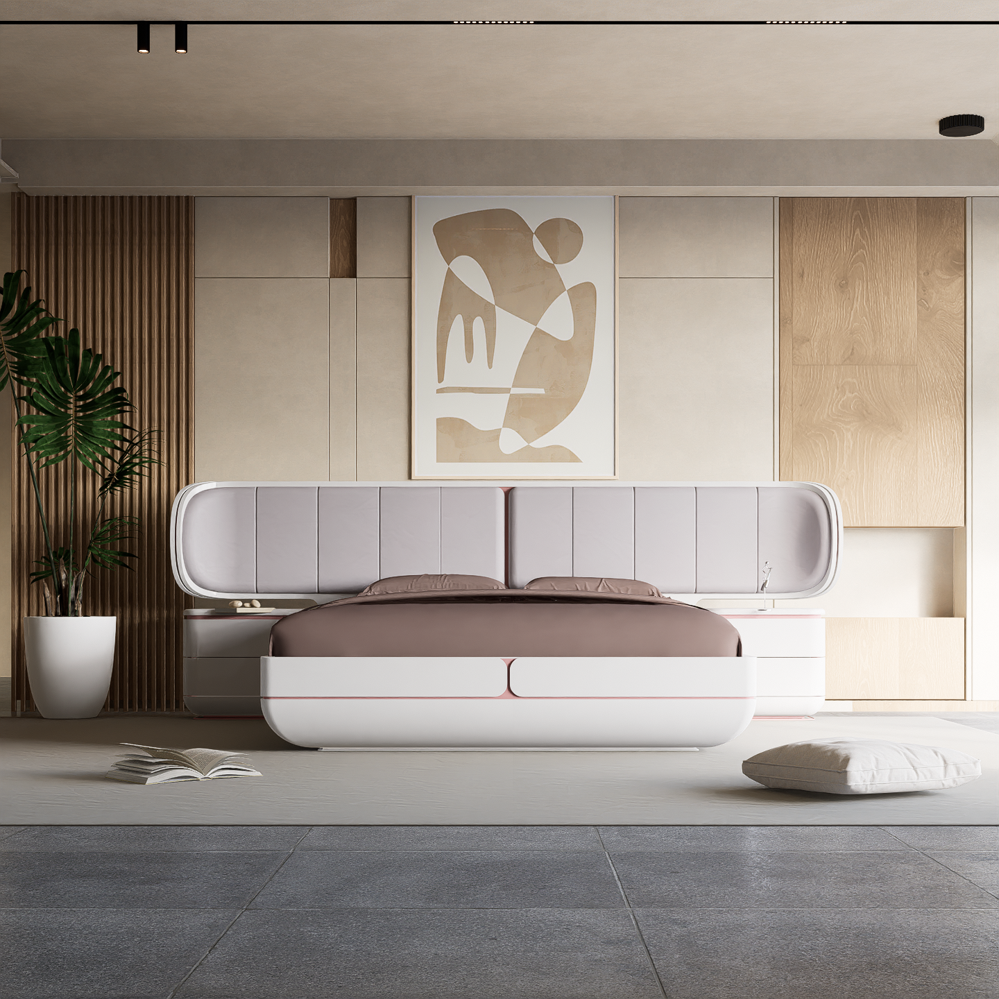 Tulip Grey King Size Bedstead KARTLP001 - Bedsteads - ebarza Furniture UAE | Shop Modern Furniture in Abu Dhabi & Dubai - مفروشات ايبازرا في الامارات | تسوق اثاث عصري وديكورات مميزة في دبي وابوظبي