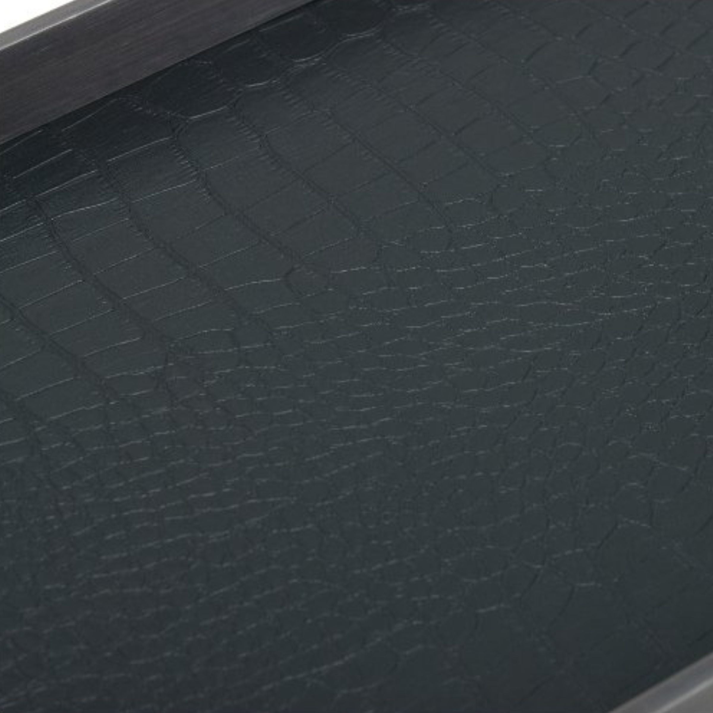 BLACK LEATHER DECORATIVE TRAY-L DD210938AL - Trays - ebarza Furniture UAE | Shop Modern Furniture in Abu Dhabi & Dubai - مفروشات ايبازرا في الامارات | تسوق اثاث عصري وديكورات مميزة في دبي وابوظبي