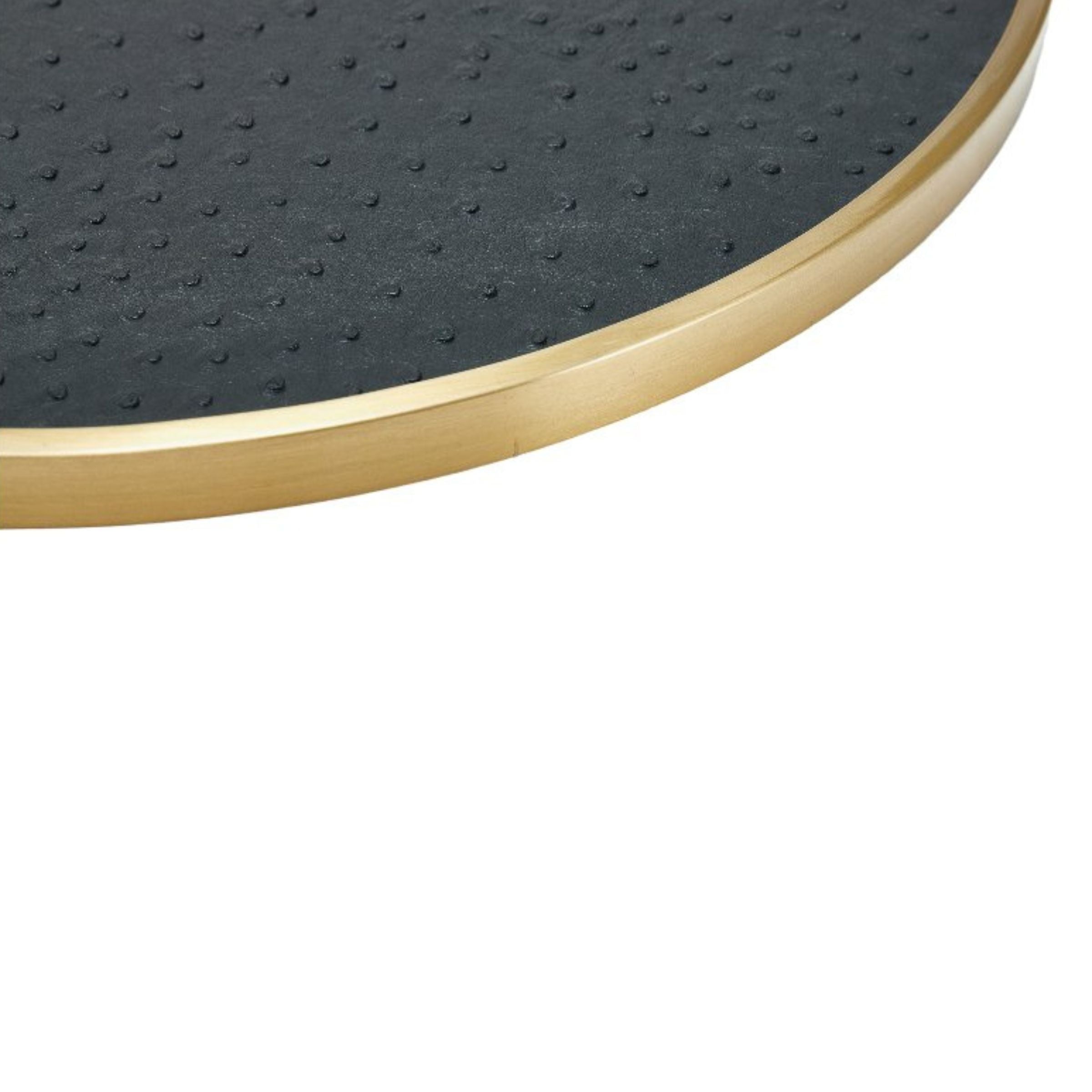 BLACK & BRUSHED GOLD ROUND DECORATIVE TRAY-L DD210939FL - Trays - ebarza Furniture UAE | Shop Modern Furniture in Abu Dhabi & Dubai - مفروشات ايبازرا في الامارات | تسوق اثاث عصري وديكورات مميزة في دبي وابوظبي
