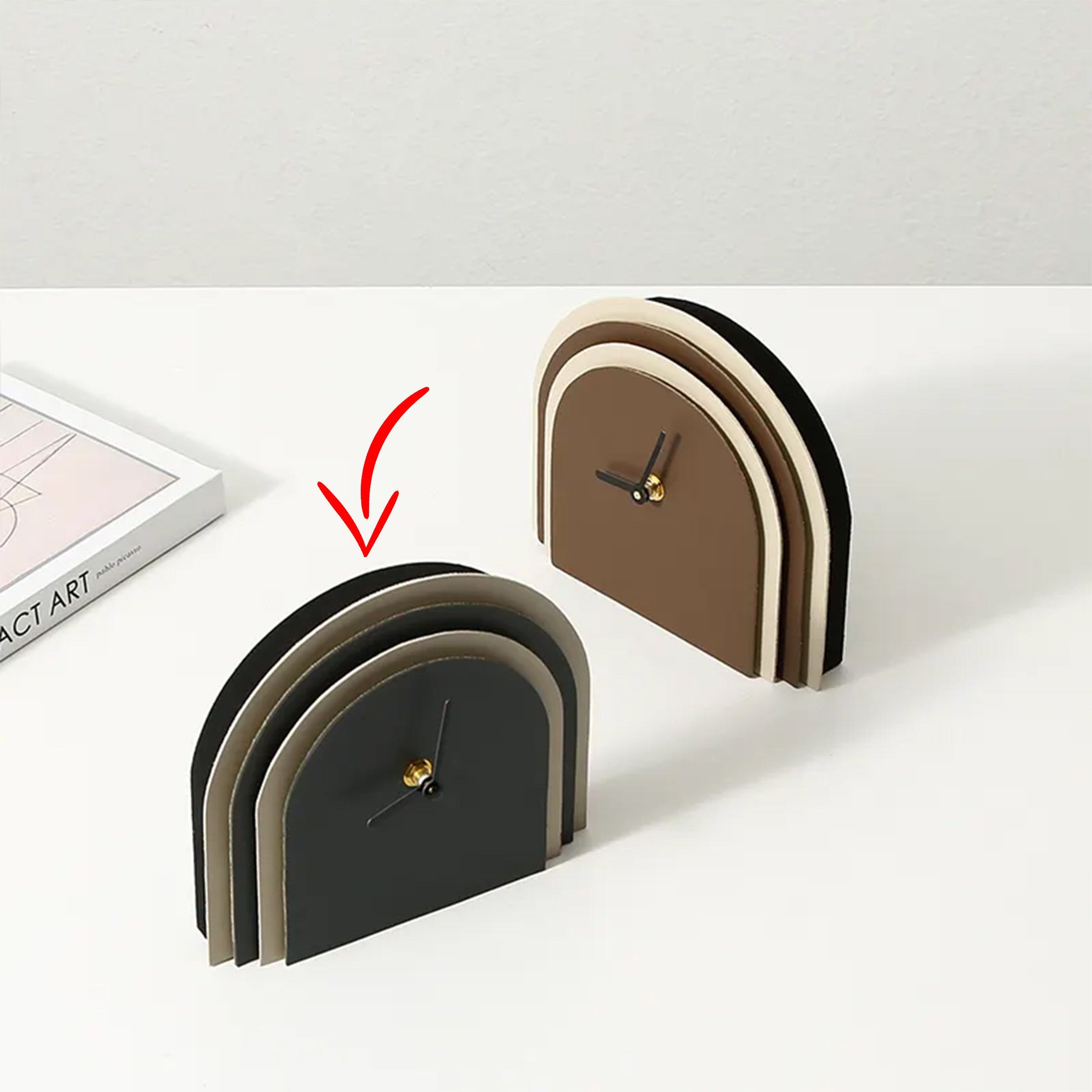 Deep Blue Leather Clock FB-PG2208A -  Clocks - ebarza Furniture UAE | Shop Modern Furniture in Abu Dhabi & Dubai - مفروشات ايبازرا في الامارات | تسوق اثاث عصري وديكورات مميزة في دبي وابوظبي