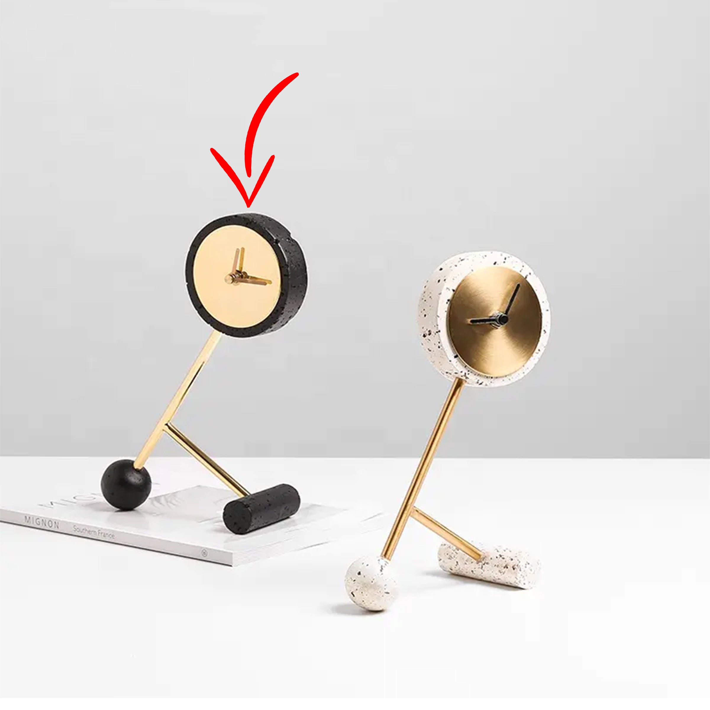 Black Resin Clock With Gold Face FB-W22015B - Clocks - ebarza Furniture UAE | Shop Modern Furniture in Abu Dhabi & Dubai - مفروشات ايبازرا في الامارات | تسوق اثاث عصري وديكورات مميزة في دبي وابوظبي