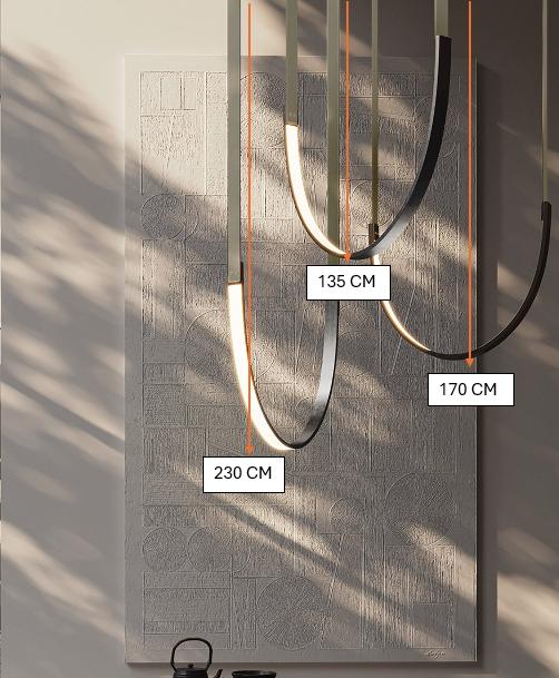 Set of 3x Catenary Leather Curve Pendant Lamp CY-DD-1054 - Pendant Lamps - ebarza Furniture UAE | Shop Modern Furniture in Abu Dhabi & Dubai - مفروشات ايبازرا في الامارات | تسوق اثاث عصري وديكورات مميزة في دبي وابوظبي
