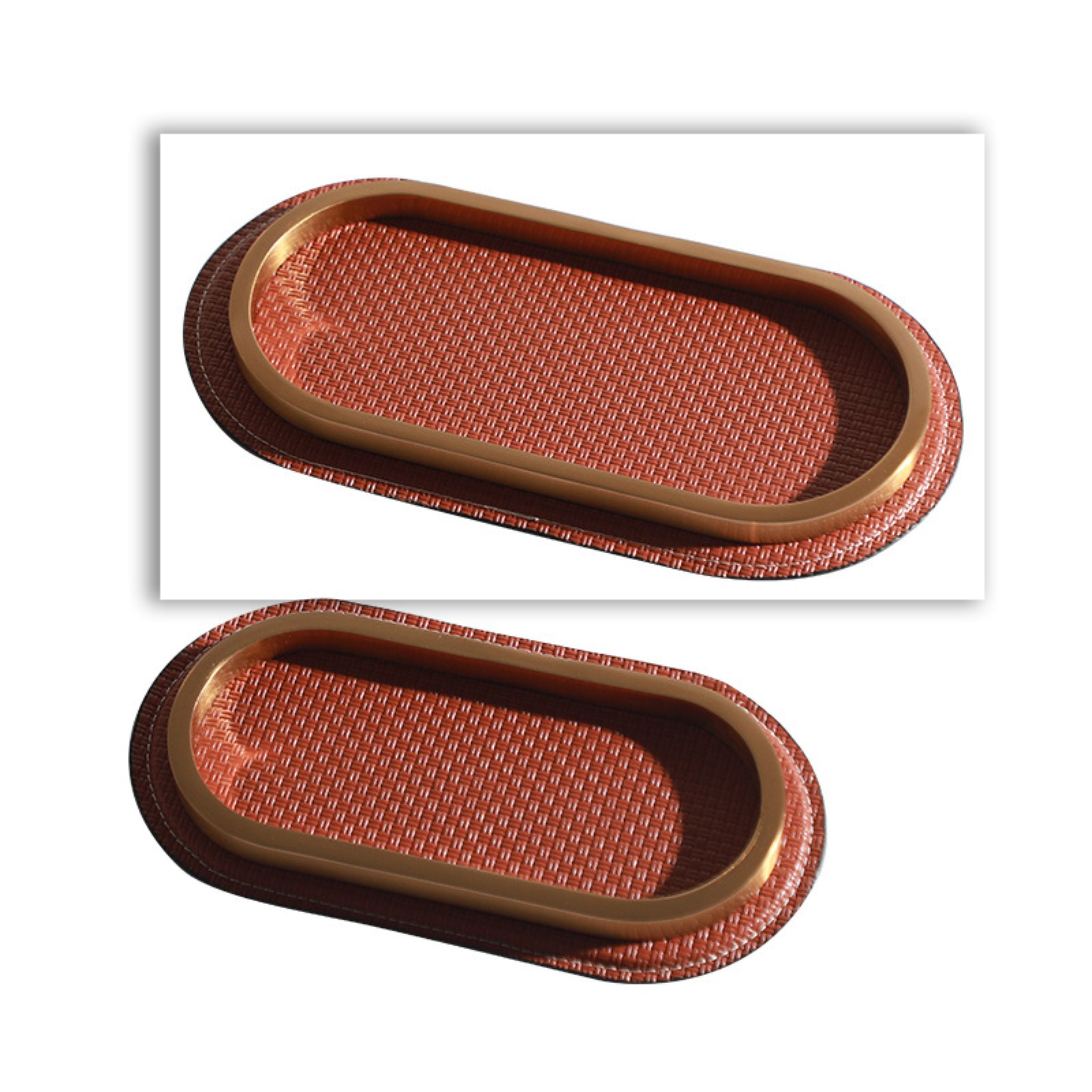 ORANGE RED CURVED TRAY  DT200751L -  Trays - ebarza Furniture UAE | Shop Modern Furniture in Abu Dhabi & Dubai - مفروشات ايبازرا في الامارات | تسوق اثاث عصري وديكورات مميزة في دبي وابوظبي