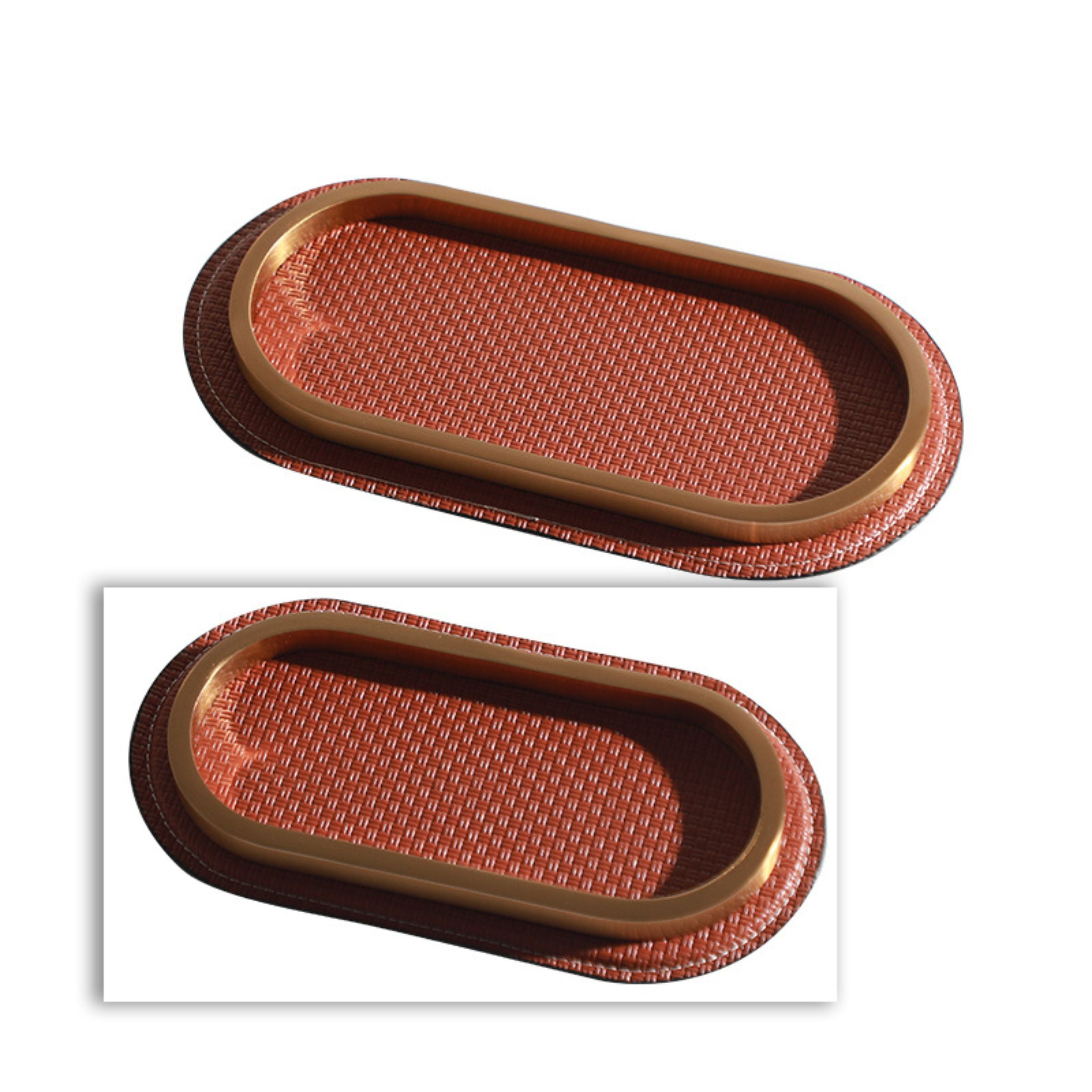 ORANGE RED CURVED TRAY DT200751S - Trays - ebarza Furniture UAE | Shop Modern Furniture in Abu Dhabi & Dubai - مفروشات ايبازرا في الامارات | تسوق اثاث عصري وديكورات مميزة في دبي وابوظبي