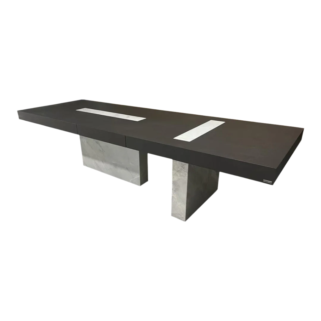 Dark Emperador Rectangular Dining Table JK-W009 - Dining Tables - ebarza Furniture UAE | Shop Modern Furniture in Abu Dhabi & Dubai - مفروشات ايبازرا في الامارات | تسوق اثاث عصري وديكورات مميزة في دبي وابوظبي