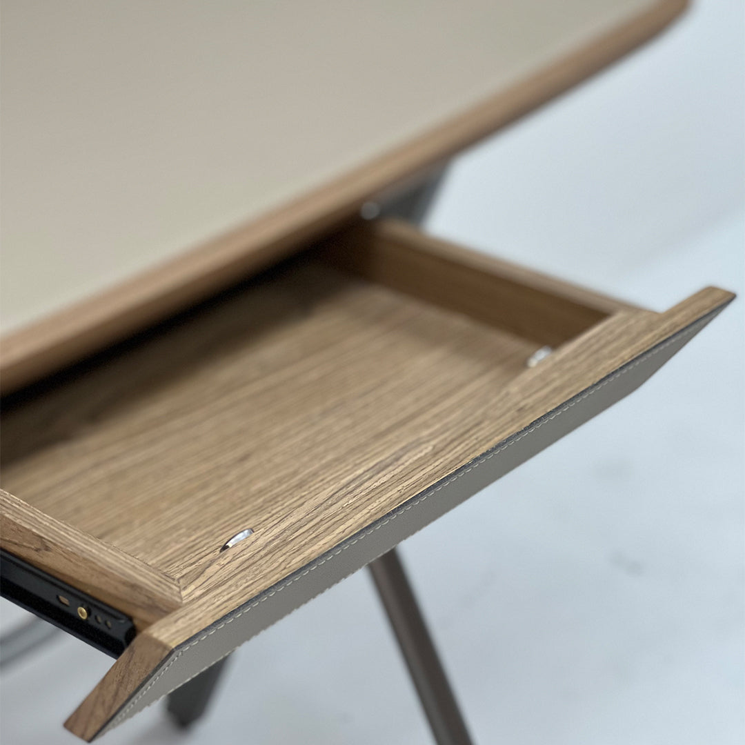 Saddle Leather Desk JK-J13 - Office Desks - ebarza Furniture UAE | Shop Modern Furniture in Abu Dhabi & Dubai - مفروشات ايبازرا في الامارات | تسوق اثاث عصري وديكورات مميزة في دبي وابوظبي