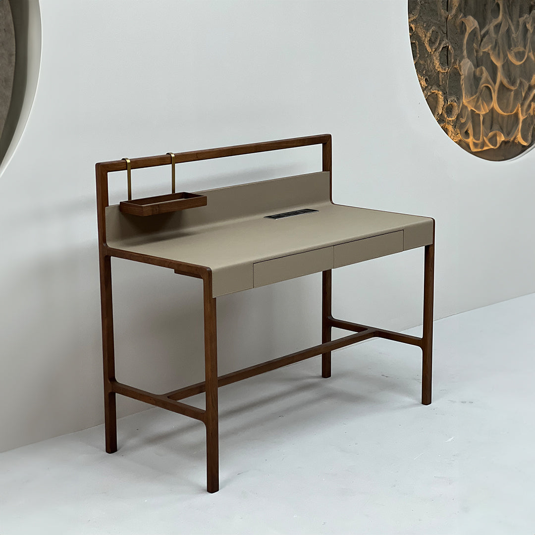 Pre-order 35 Days Delivery - Dark Walnut Wooden Desk JK-J12 - Office Desks - ebarza Furniture UAE | Shop Modern Furniture in Abu Dhabi & Dubai - مفروشات ايبازرا في الامارات | تسوق اثاث عصري وديكورات مميزة في دبي وابوظبي