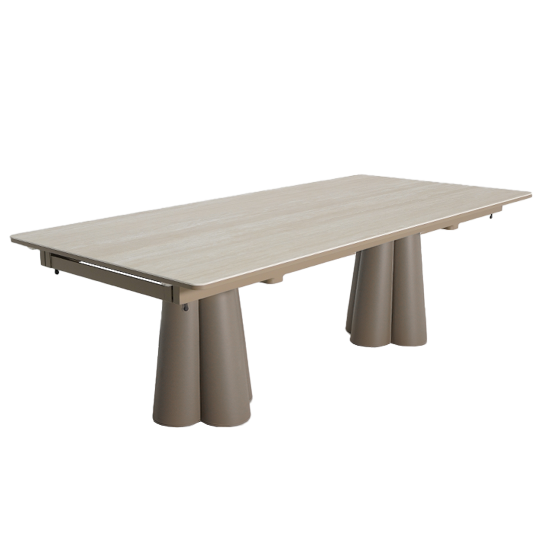 Clover Outdoor Extendable Dining Table With 2 Extensions - AM9032N45CER + AB5570N37ALU - Outdoor Tables - ebarza Furniture UAE | Shop Modern Furniture in Abu Dhabi & Dubai - مفروشات ايبازرا في الامارات | تسوق اثاث عصري وديكورات مميزة في دبي وابوظبي
