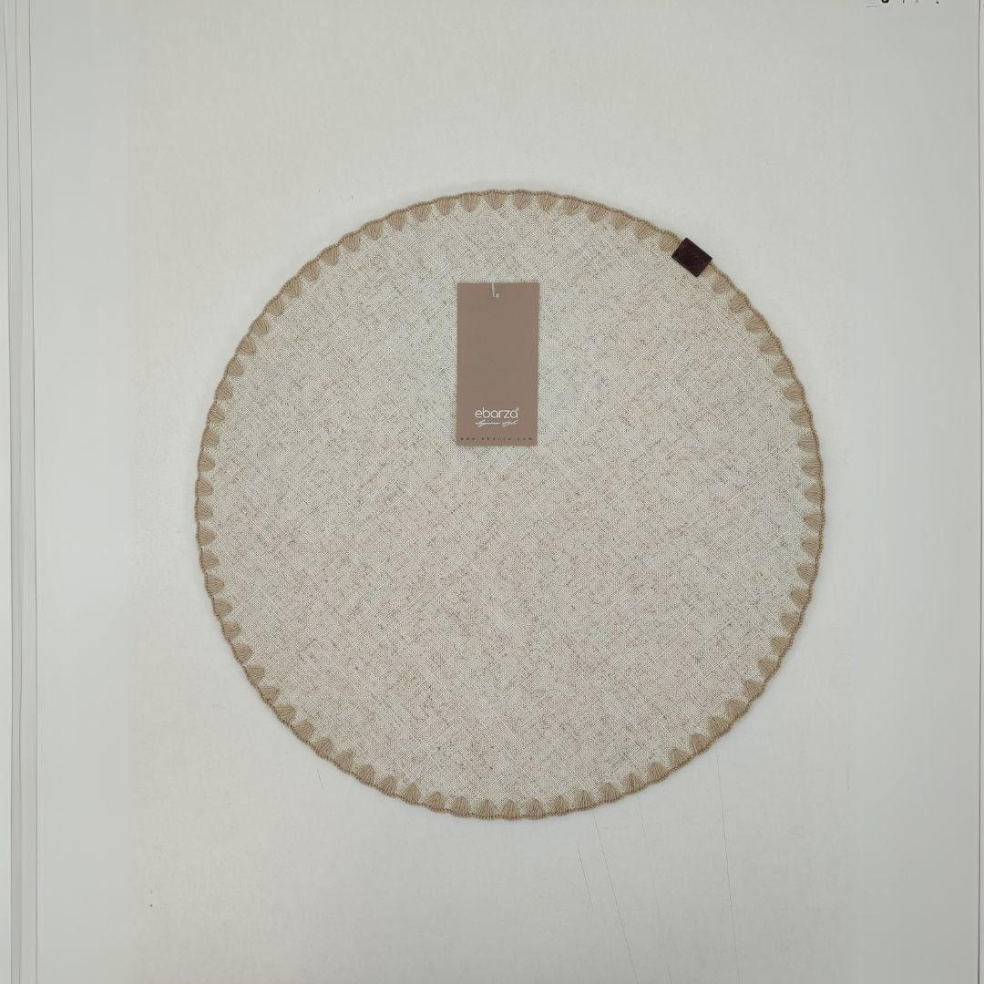 Dineva Placemat With Shelled Edge & Double Layers KXMT-2379/Beige -  Placemats - ebarza Furniture UAE | Shop Modern Furniture in Abu Dhabi & Dubai - مفروشات ايبازرا في الامارات | تسوق اثاث عصري وديكورات مميزة في دبي وابوظبي