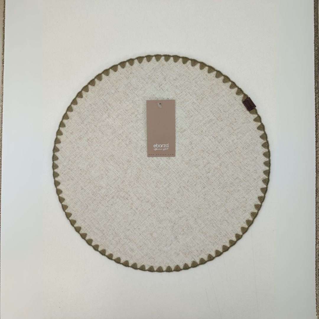 Dineva Placemat With Shelled Edge & Double Layers - KXMT-2379/Brown -  Placemats - ebarza Furniture UAE | Shop Modern Furniture in Abu Dhabi & Dubai - مفروشات ايبازرا في الامارات | تسوق اثاث عصري وديكورات مميزة في دبي وابوظبي