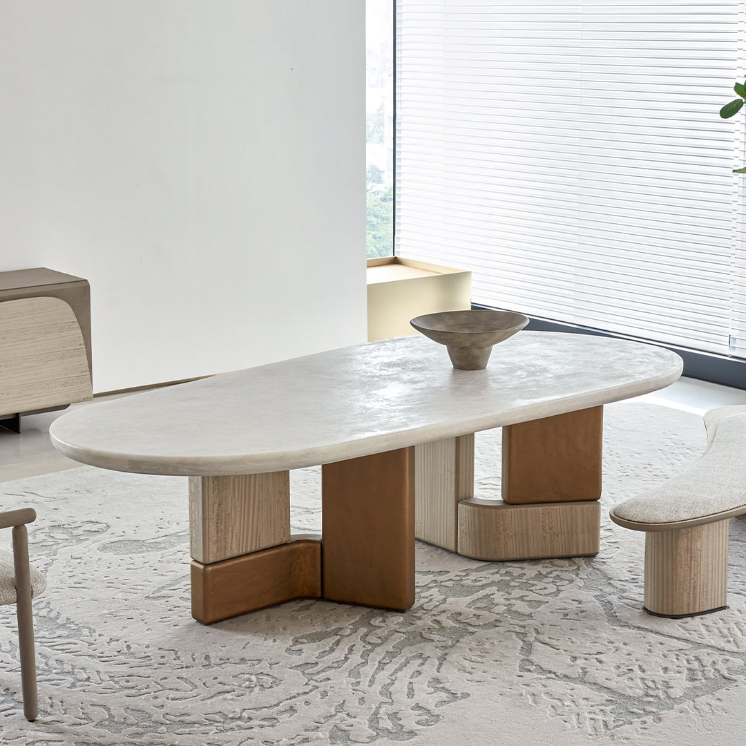 Grandeur Marble/Veneer Dining Table BMCJ-CT6006 - Dining Tables - ebarza Furniture UAE | Shop Modern Furniture in Abu Dhabi & Dubai - مفروشات ايبازرا في الامارات | تسوق اثاث عصري وديكورات مميزة في دبي وابوظبي