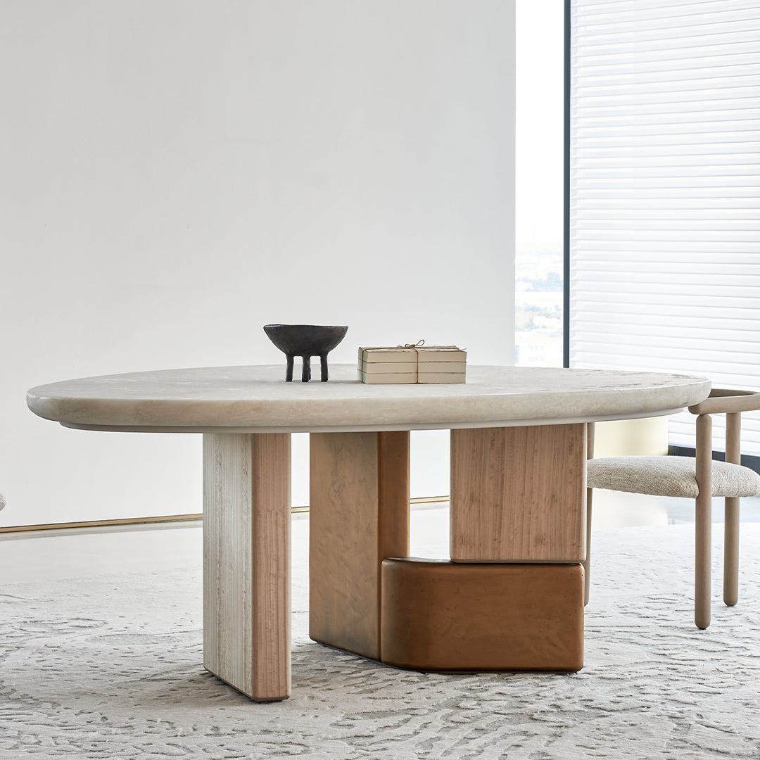Grandeur Marble/Veneer Dining Table 180cm BMCJ-CT6073 - Dining Tables - ebarza Furniture UAE | Shop Modern Furniture in Abu Dhabi & Dubai - مفروشات ايبازرا في الامارات | تسوق اثاث عصري وديكورات مميزة في دبي وابوظبي