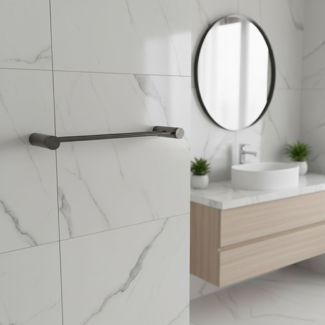 Double Towel Bar - 60cm 901 08ABCG -  Bathroom Accessories - ebarza Furniture UAE | Shop Modern Furniture in Abu Dhabi & Dubai - مفروشات ايبازرا في الامارات | تسوق اثاث عصري وديكورات مميزة في دبي وابوظبي